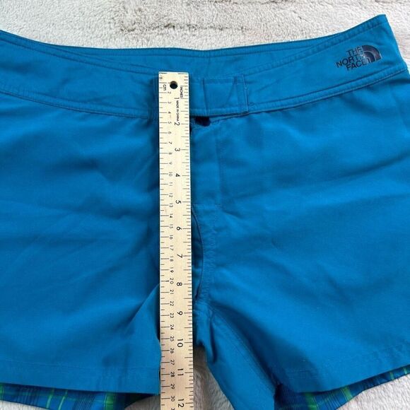 The North Face Womens Size 10 Blue Plaid Reversible Swim Shorts Pockets 4" Insea - Picture 10 of 10